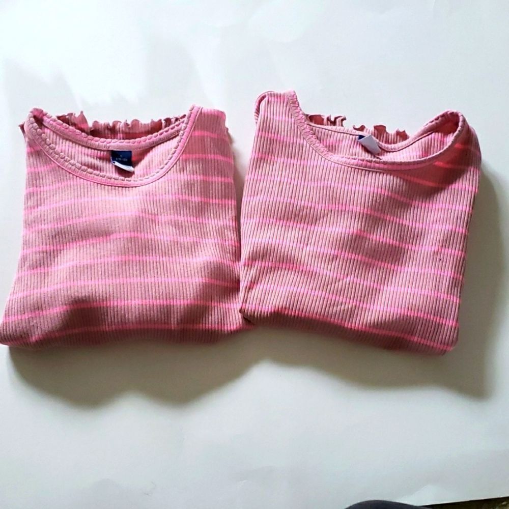 Girls Ribbed Stripped Long Sleeve Bundle of 2 